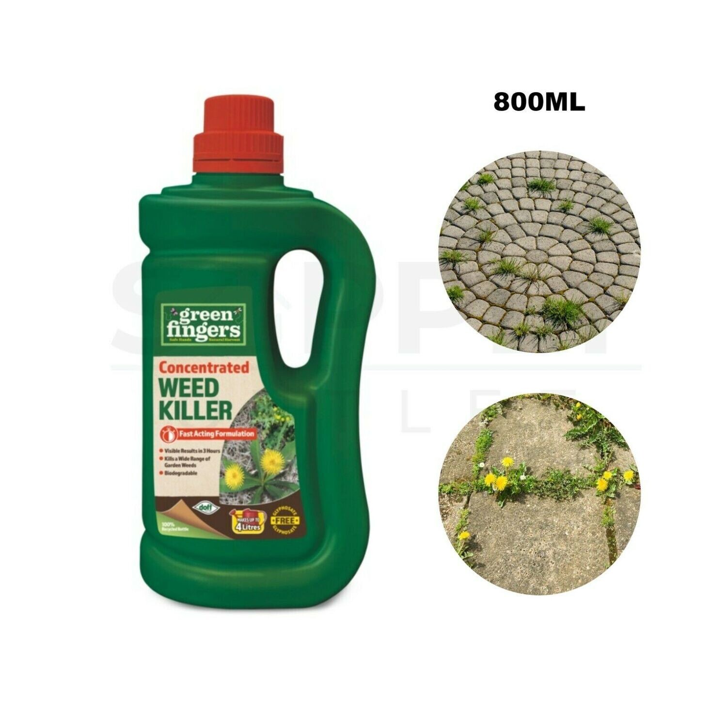 Doff Green Fingers 800ml Weedkiller Concentrate Fast Acting Glyphosate Free