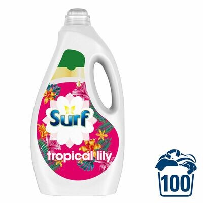 Surf 2.7L Tropical Lily Laundry Liquid Detergent 100 Wash Long Lasting Fragrance