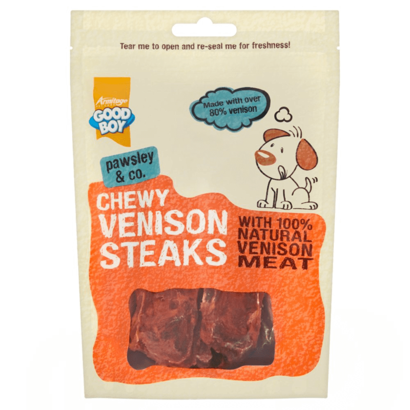 GoodBoy 80g Chewy Venison Steaks Pet Food