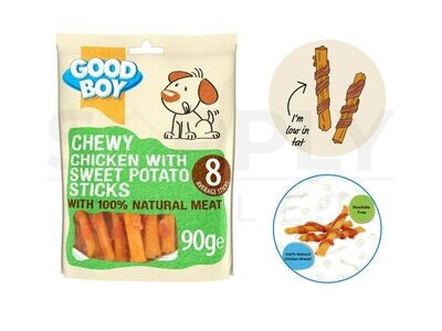 Good Boy 90g Chicken & Sweet Potato Stick Dog  Snacks