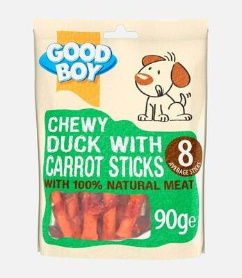 Good Boy 90g Chewy Duck & Carrot Sticks Dog Treats