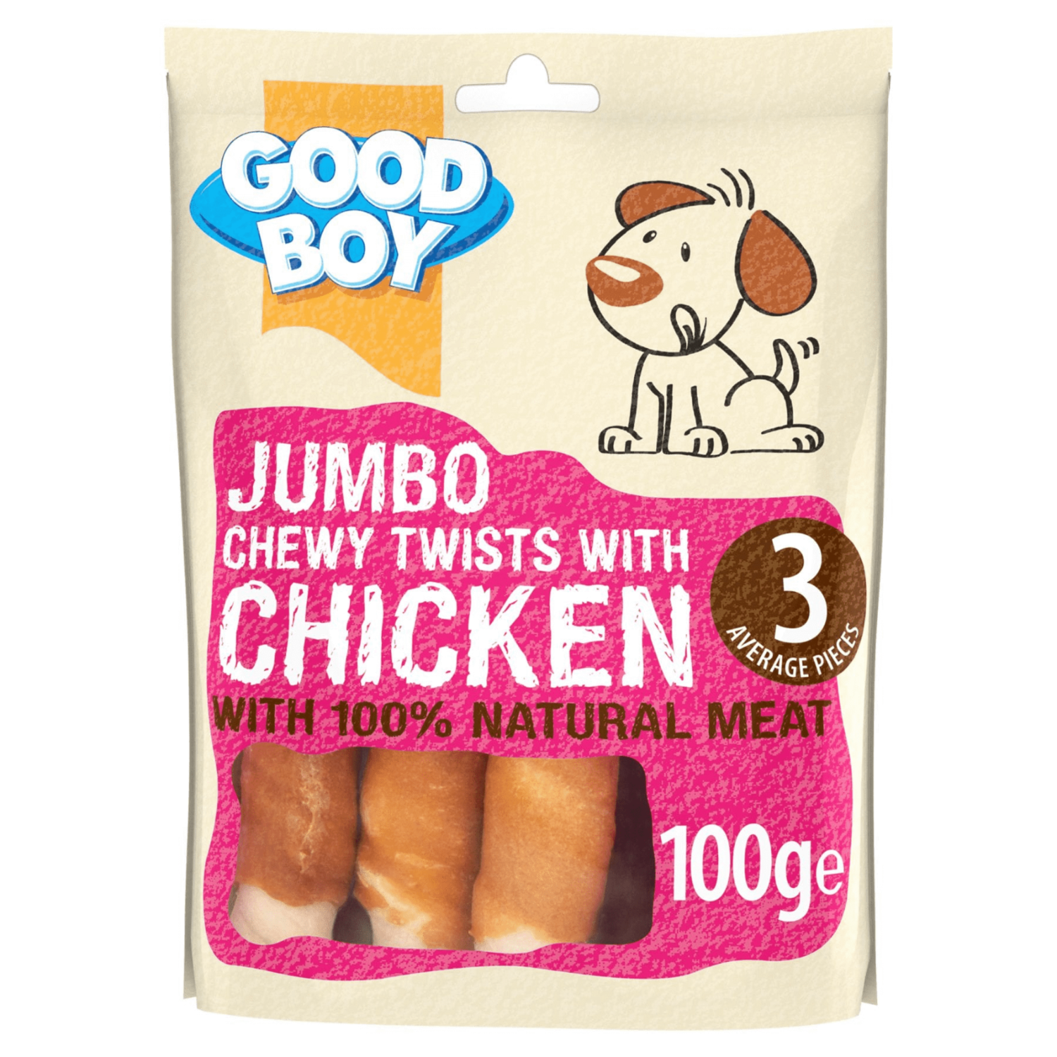 Good Boy 100g Jumbo Chewy Twists With Chicken Dog Pet Treat