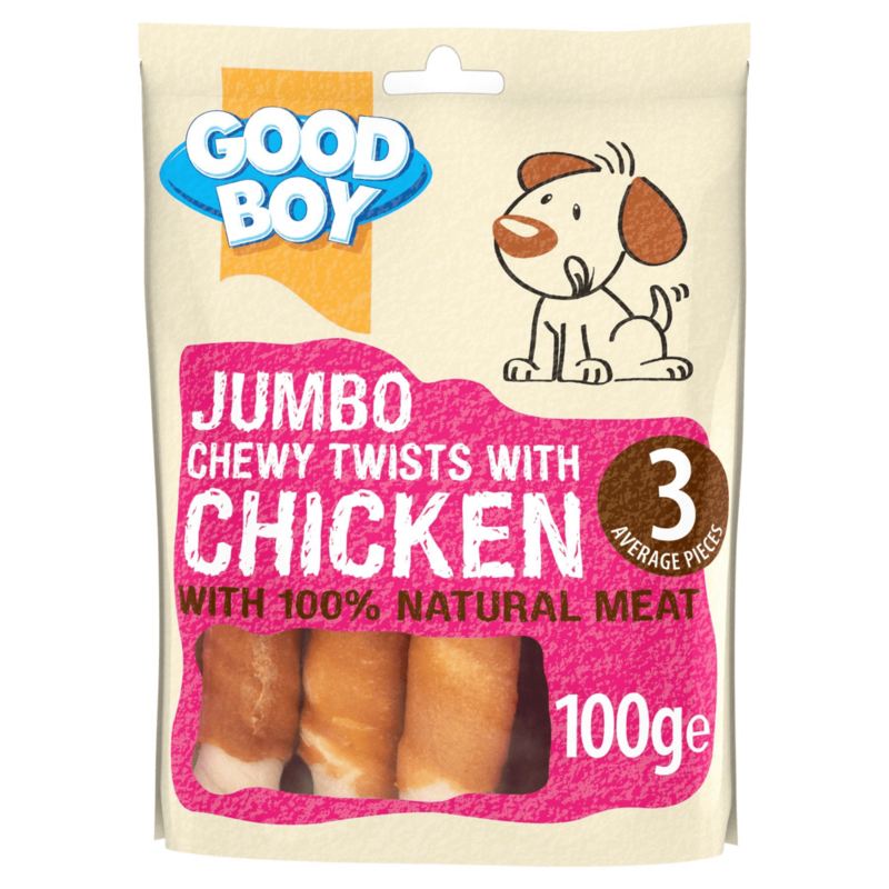 Good Boy 100g Jumbo Chewy Twists With Chicken Dog Pet Treat
