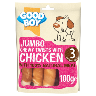 Good Boy 100g Jumbo Chewy Twists With Chicken Dog Pet Treat