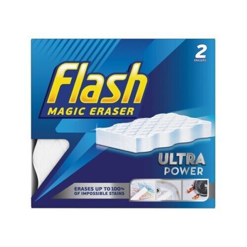 2 x Flash Magic Erasers Re-Usable Scuff Remover
