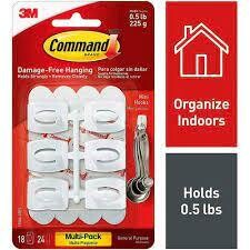 3M Command 6 Mini Hooks White Self Adhesive