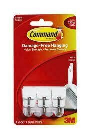 3M Command 3 Small Wire Self Adhesive Hooks