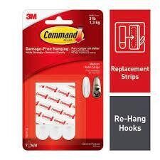 3M Command 6 Large White Adhesive Strips