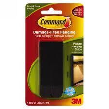 3M Command Black Large Picture Strips Self Adhesive