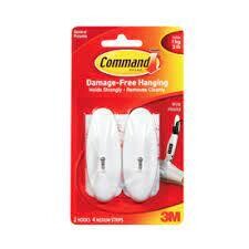 3M Command 2 Medium Wire Hooks Self Adhesive