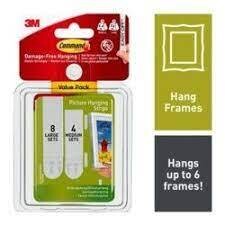 3M Command Picture Frame Hanging Strips Medium & Large