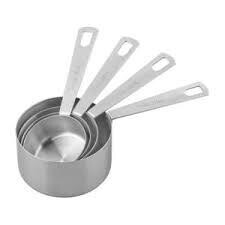 Tala 4 Piece Silver Stainless Steel Measuring Cups Set