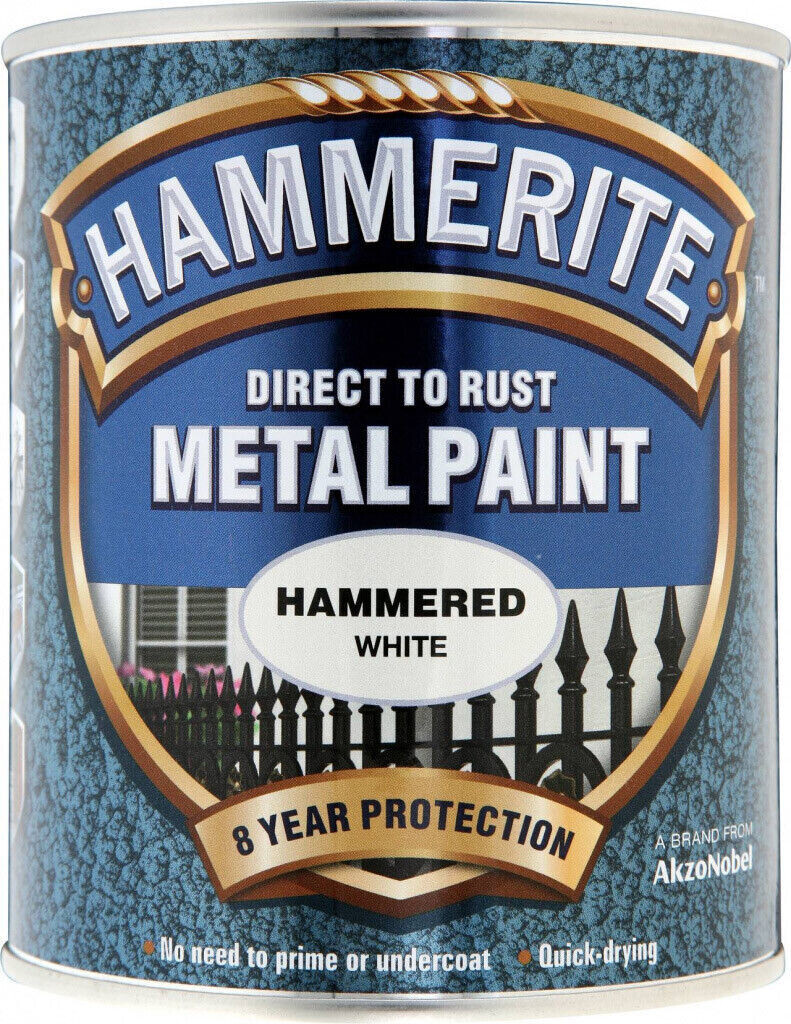 Hammerite 750mL Hammered White Direct Metal Paint