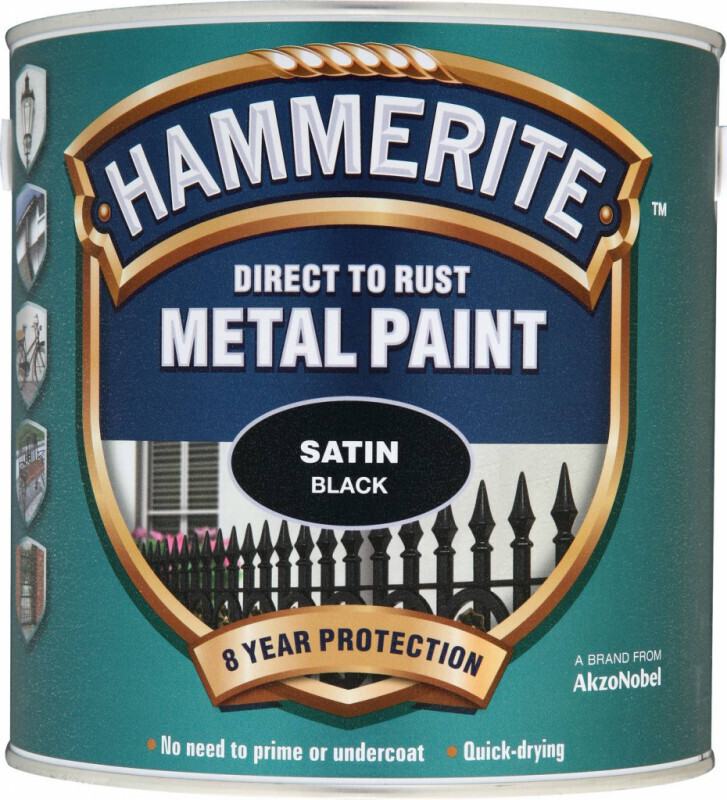 Hammerite 2.5L Satin Black Metal Paint
