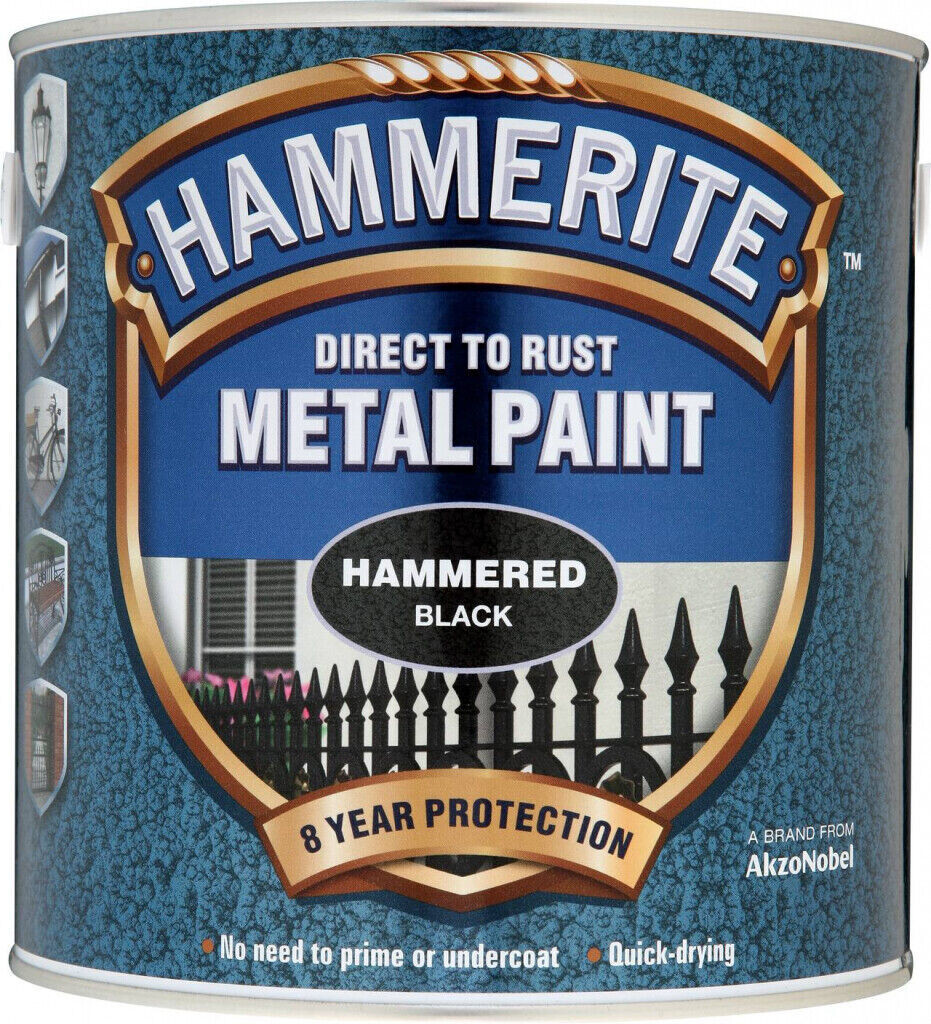 Hammerite 2.5L Hammered  Black Direct To Metal