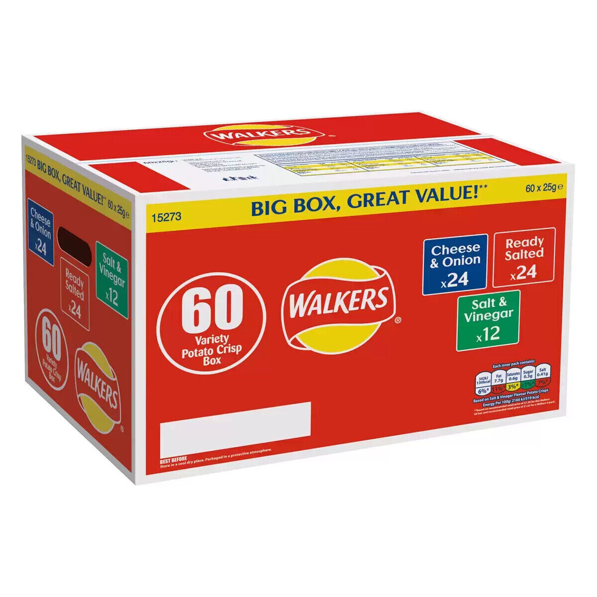 Walkers Crisps 60 x Variety Box plus 6 x prawn cocktail free