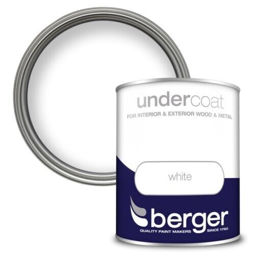 Berger Undercoat 2.5L White Basecoat Paint Interior / Exterior Wood Metal DIY