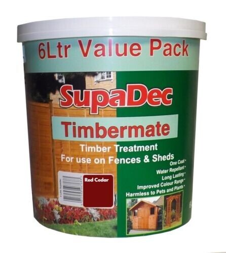 SupaDec 5L RED CEDER Oak Fence Paint One Coat Shed Sawn Wood Timber Treatment