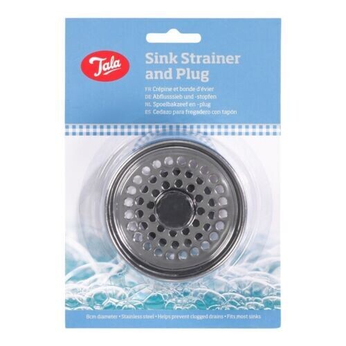 Tala Sink Strainer And Plug Stainless Steel 8cm