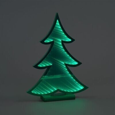 Snowtime 40cm Green LED Standing Tree Wooden Base