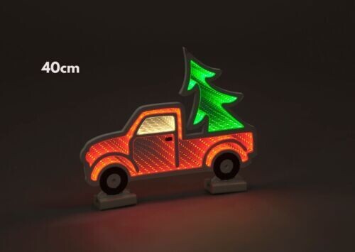 Snowtime 40cm Red Infinity Trucks Trees Wooden Base