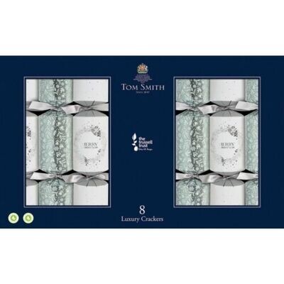 Tom Smith 8 x 14" Christmas Crackers White Silver