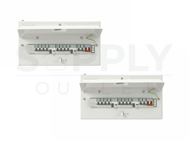 2 X MK Honeywell 16 Way Populated Metal Consumer Unit