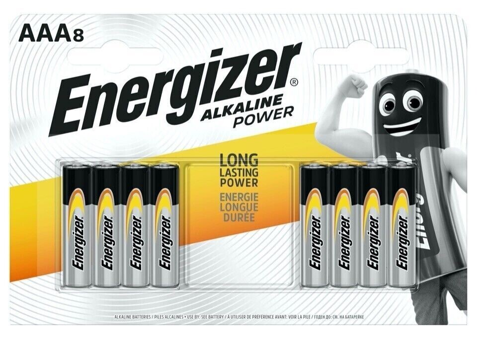 Energizer 8 Pack Alkaline Power Batteries AAA