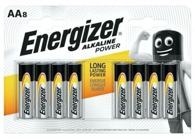 Energizer 8 Pack Alkaline Power Batteries AA