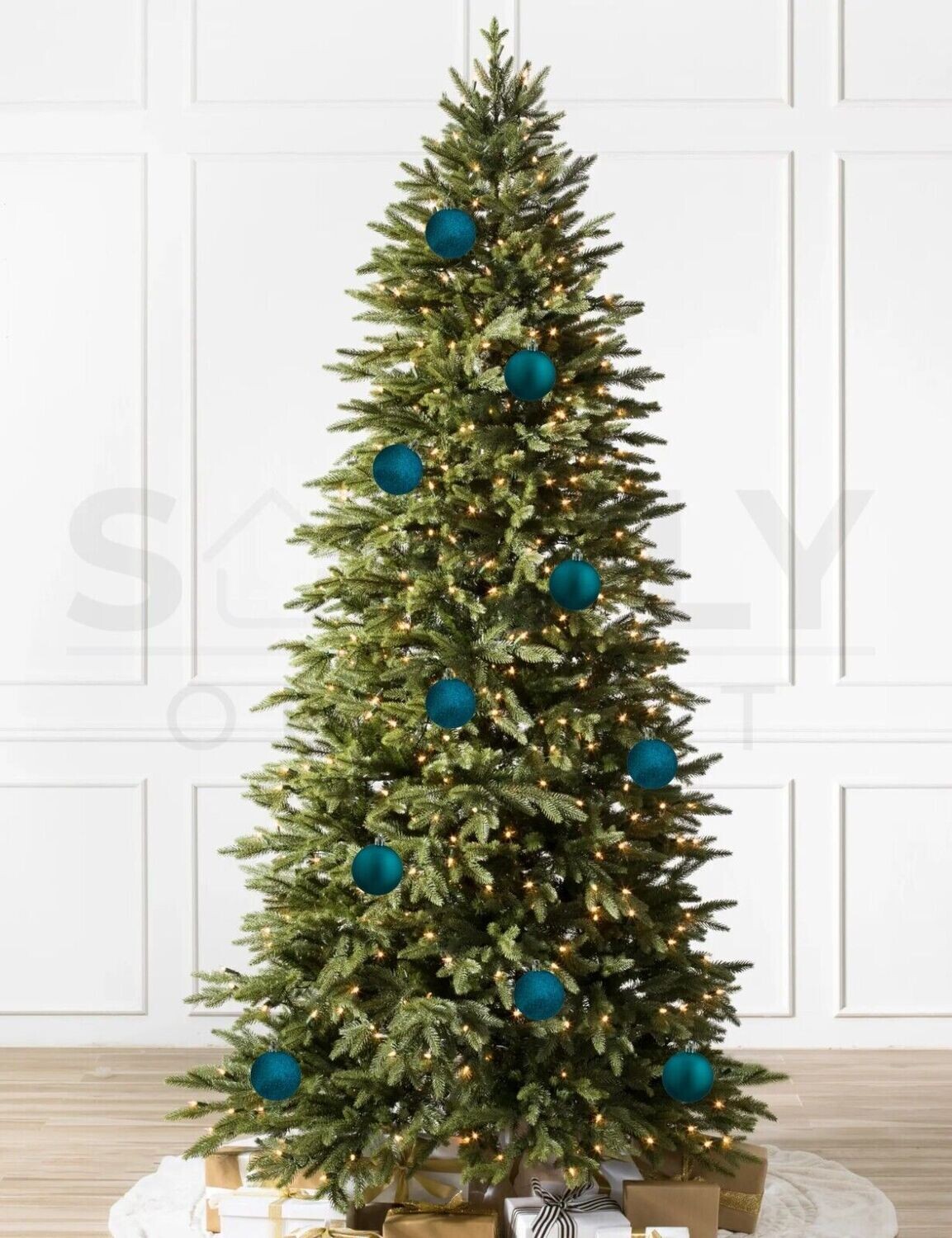 Davies Products 10 Pack Christmas Tree Baubles 6cm Kingfisher