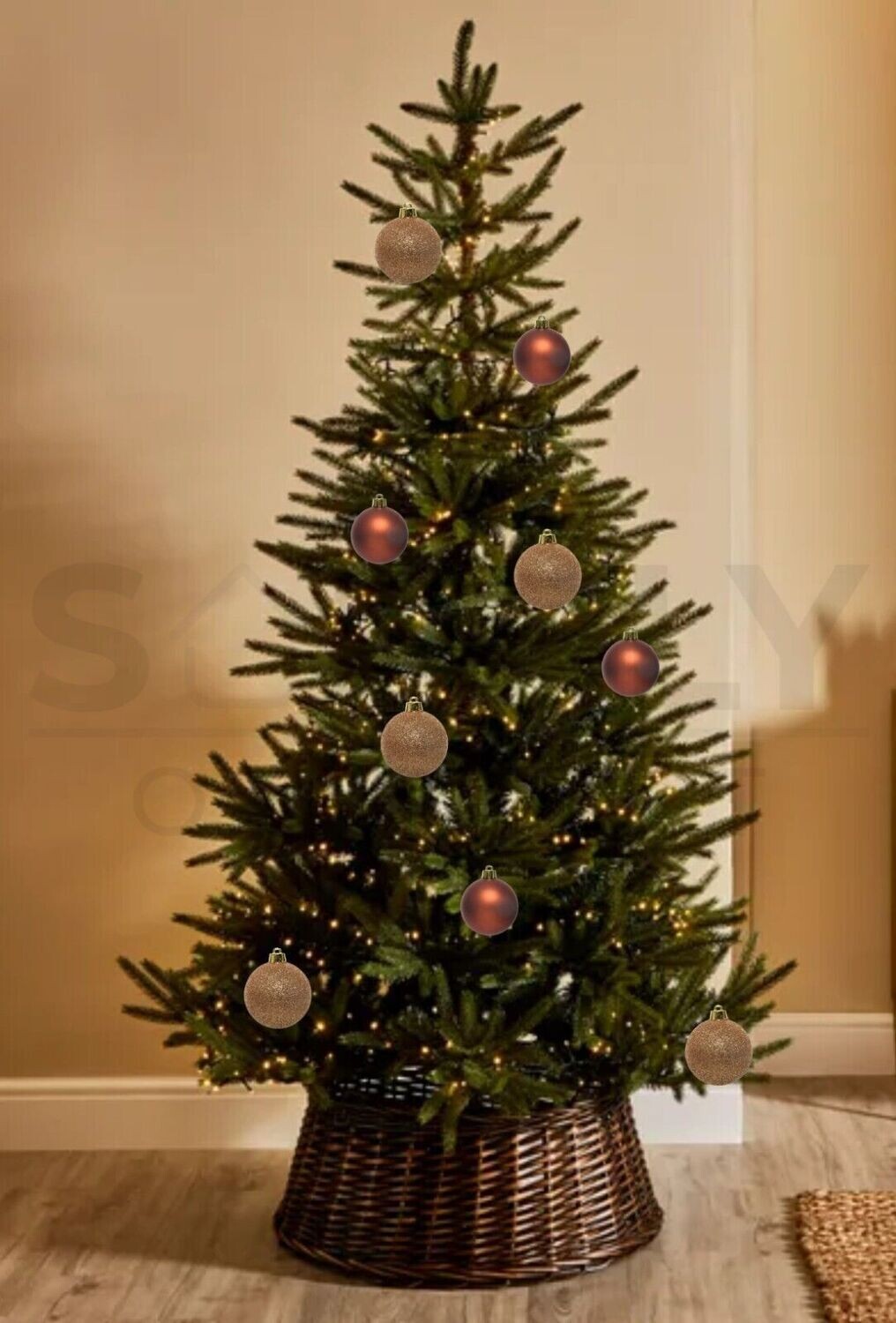 Kaemingk 10 Pack Christmas Tree Baubles 6cm Red & Brown