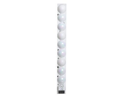 Kaemingk 10 Pack Christmas Tree Baubles 60mm Iridescent White
