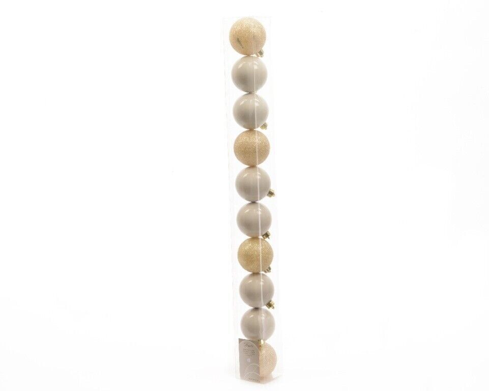 Kaemingk 10 Pack Christmas Tree Baubles 60mm Wool White