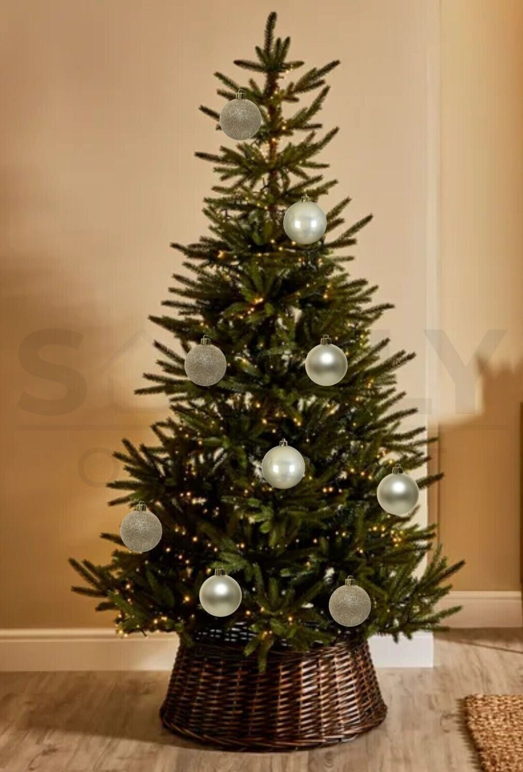 Kaemingk 10 Pack Christmas Tree Baubles 6cm Pearl