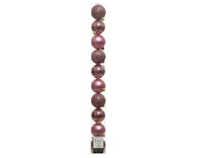 Kaemingk 10 Pack Christmas Tree Baubles 60mm Pink Mix