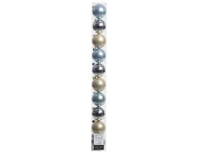Kaemingk 10 Pack Christmas Tree Baubles 6cm Silver Champagne Mix