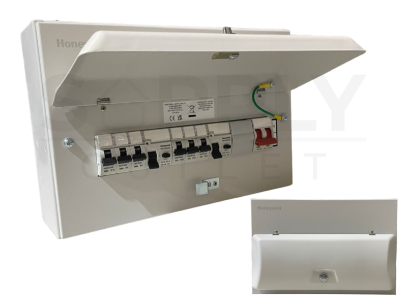 MK Honeywell 16 Way Populated White Metal Consumer Unit Fuse Board 10Mcbs Loaded