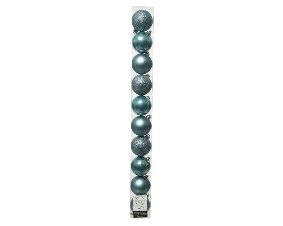 Kaemingk 10 Pack Christmas Tree Baubles 60mm Blue Dawn