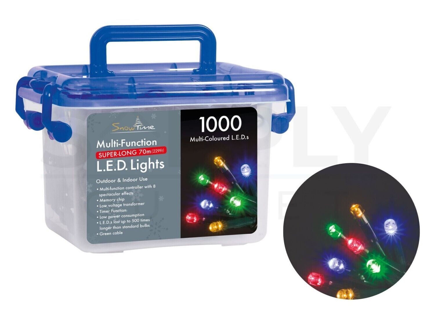 Snowtime 1000 Multi Coloured Functional Tree Lights