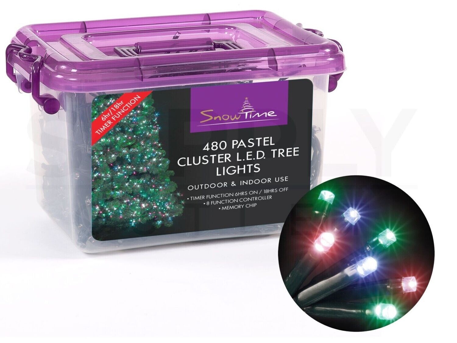 Snowtime 480 Pastel LED Cluster Christmas Lights