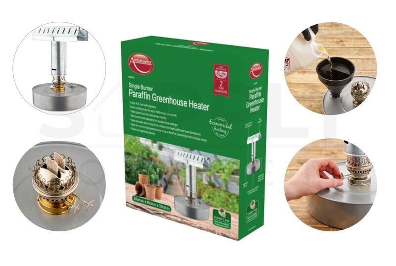 Ambassador Single Paraffin Heater Large 4.5L Outdoor Garden Greenhouse Heater