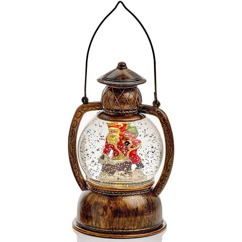 Premier 20cm Hurricane Lantern Santa Warm White