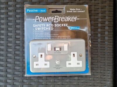 GreenBrook POWERBREAKER H22mpa-c Safety RCD Socket Metalclad 2 Gang Latching Outdoor Outhouse Garden Shed