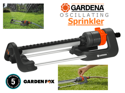 Gardena Oscillating Garden Water Sprinkler Aqua Zoom M Black 250m2 Grass Lawn