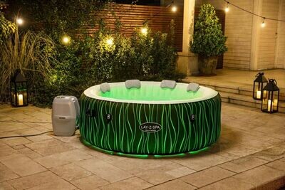Bestway Lay-Z-Spa Hollywood Inflatable LED RGB Hot Tub Sits 6 Massage 140 AirJET