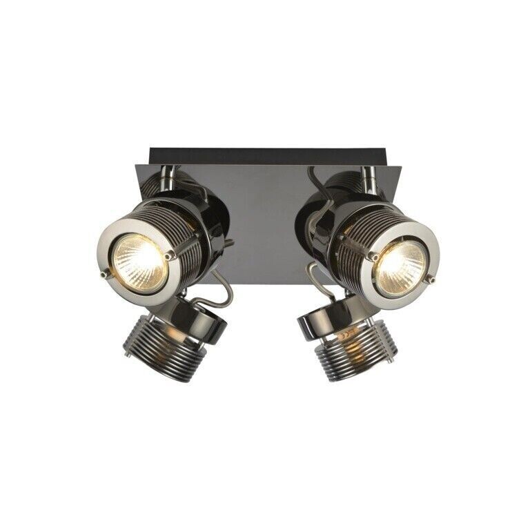 InLight Pedro 4 Led Spot Light Square Plate Black Nickle Chrome Contemporary Home