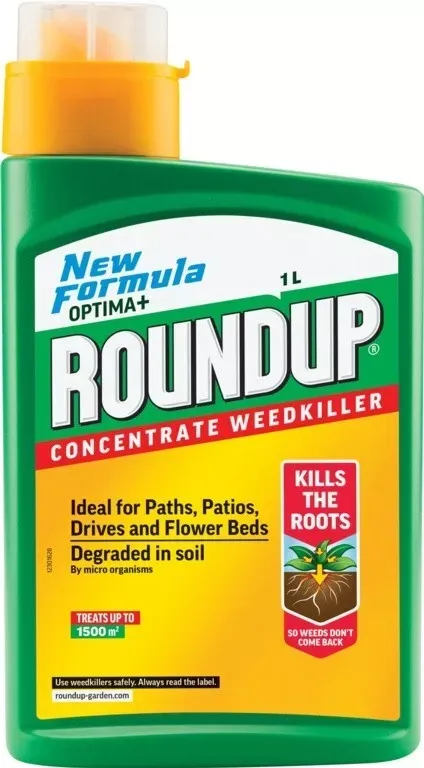 Roundup Optima+ 1LTR Weed Root Killer Soluble Concentrate 1500m2 Patios Drives 1 Liter Bottle