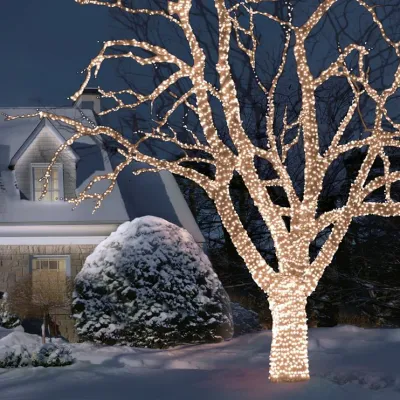 100 Warm White Mains Powered Connectable LED Christmas Tree Lights