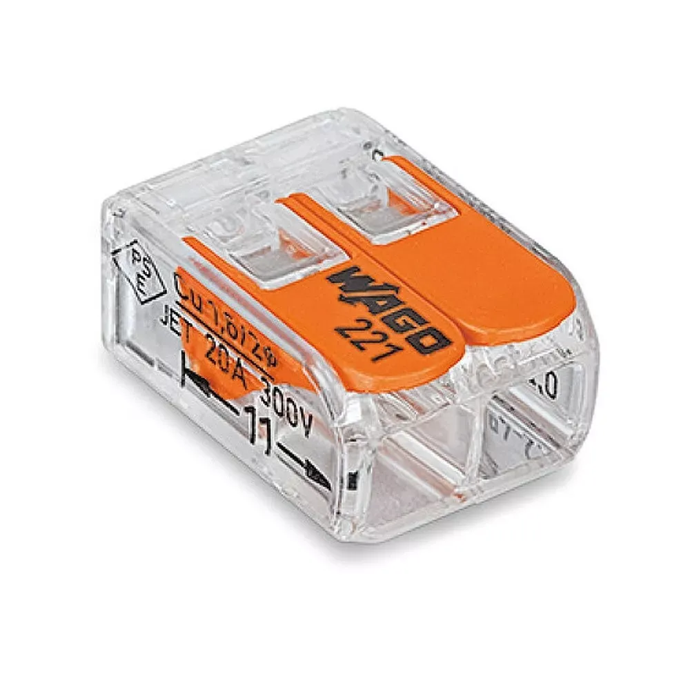 WAGO 100 x 221 - 412 Junction Box Connectors Electrical Reusable Wire Lever Safe