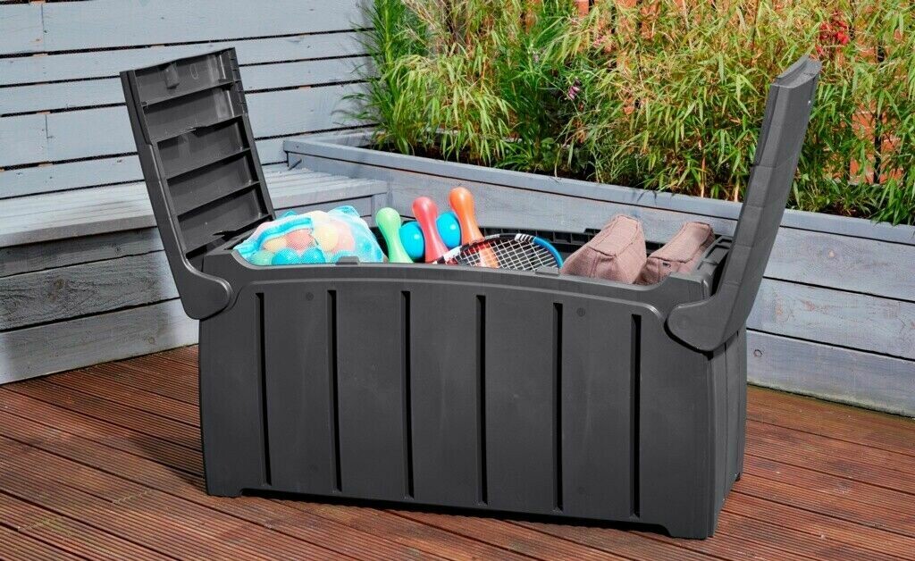 Strata 322L Heavy Duty Weatherproof Outdoor & Garden Storage Box With Lockable Trunk